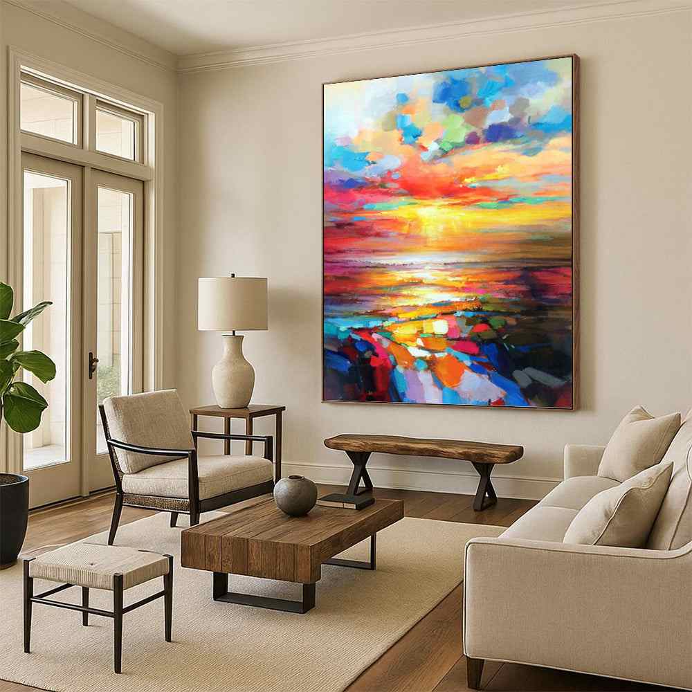 sunset coastal seaside abstract design 6